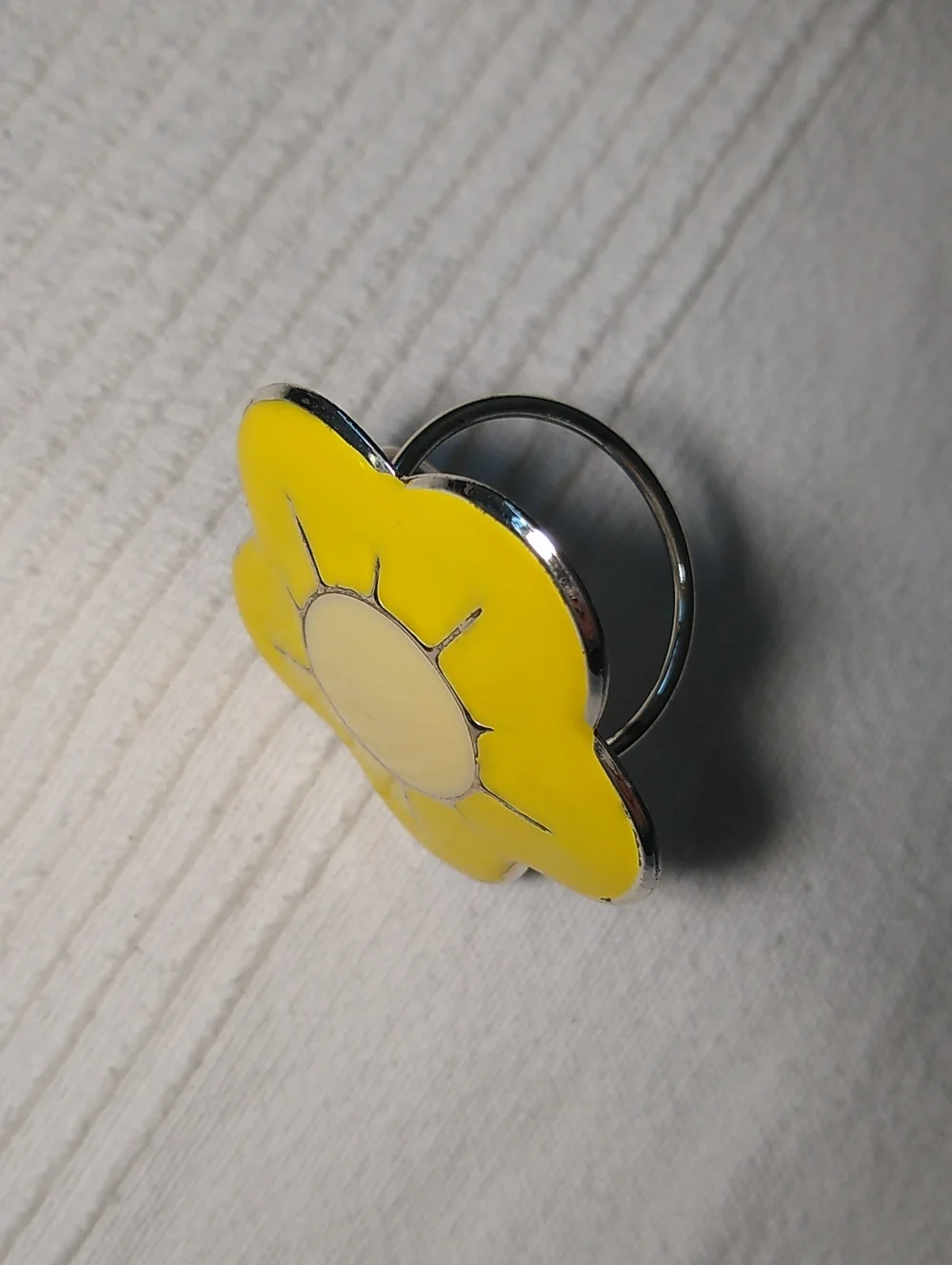 happy flower!  lightweight yellow scarf ring